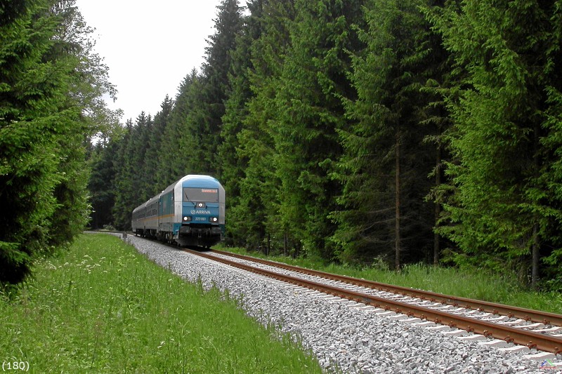 Bahn 180.jpg - Heute zieht Lok 223 061 den Zug, sie trägt auf dieser Seite das ARRIVA- auf der anderen das alex-Logo.